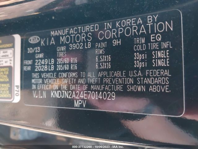 KNDJN2A24E7014029 KIA Soul Base