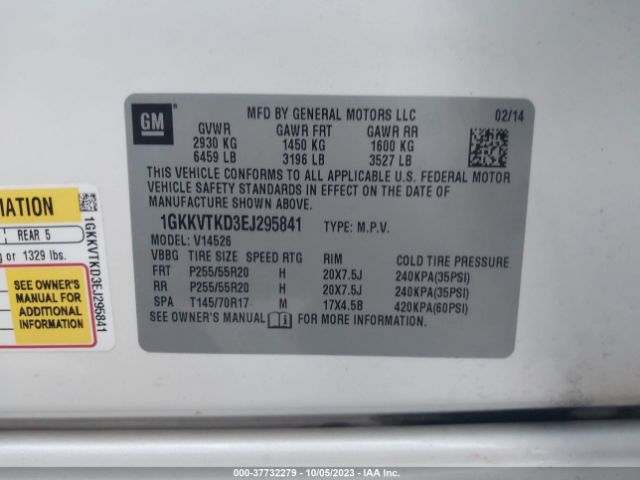 1GKKVTKD3EJ295841 GMC Acadia Denali