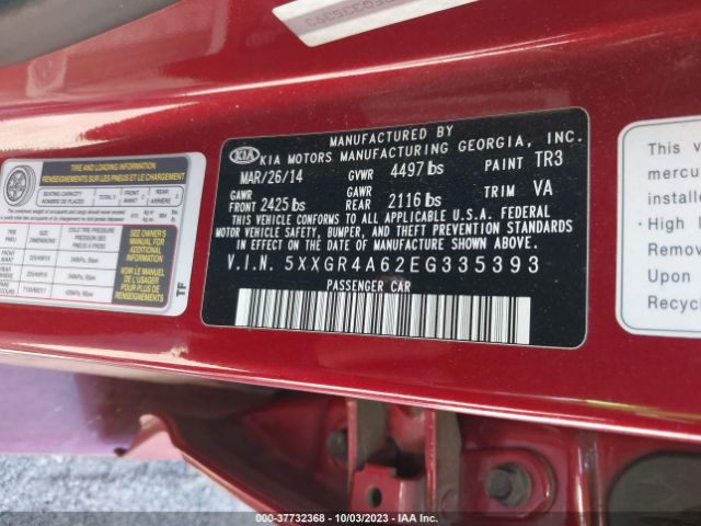 5XXGR4A62EG335393 KIA Optima Sx Turbo