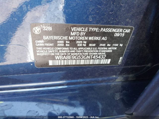 WBA8E9G53GNT45432 BMW 3 Series 328i