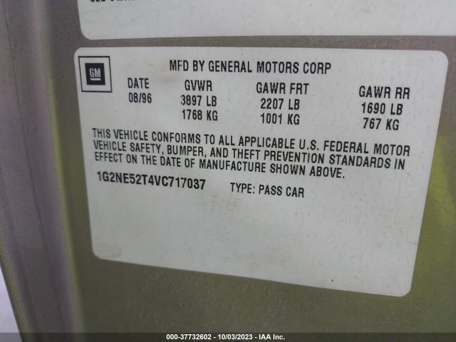 1997 PONTIAC GRAND AM SE VIN: 1G2NE52T4VC717037