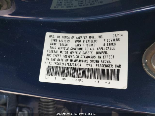 1HGCR2F57EA294338 Honda Accord Sedan Sport