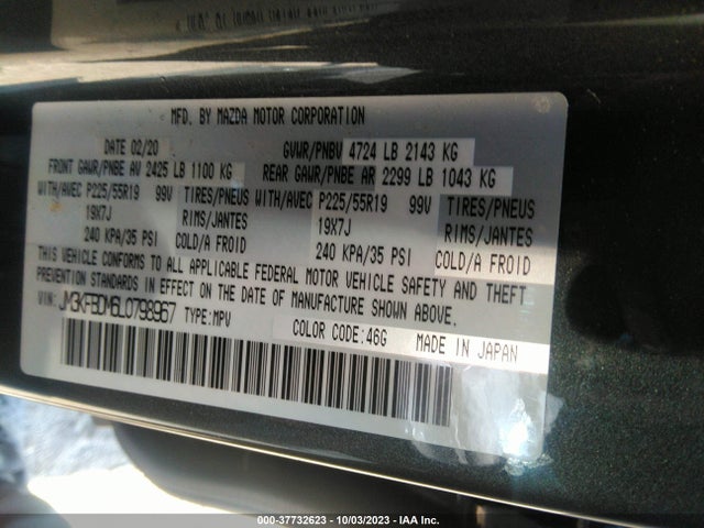 Mazda Cx-5 Grand Touring 2020 JM3KFBDM6L0798967 Image 9