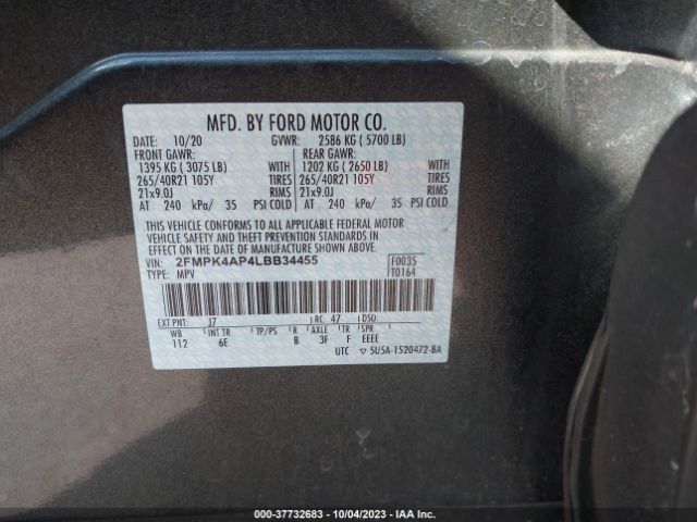 2FMPK4AP4LBB34455 Ford EDGE ST