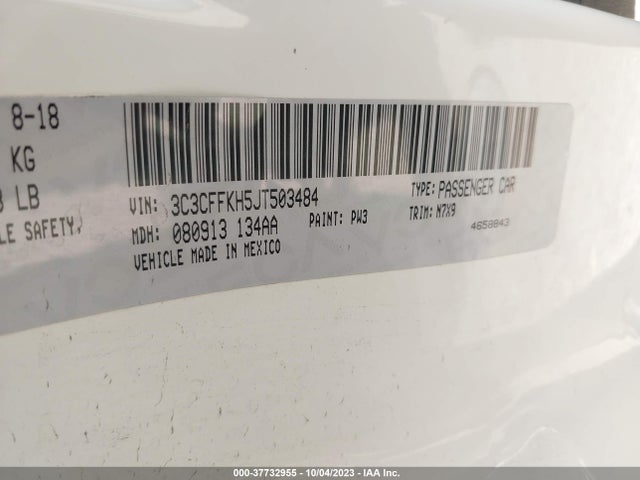 2018 FIAT 500 3C3CFFKH5JT503484 Photo 8