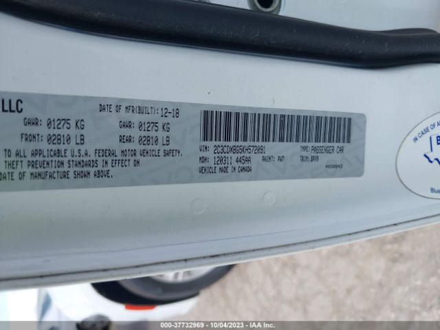 2C3CDXBG5KH572091 Dodge Charger Sxt