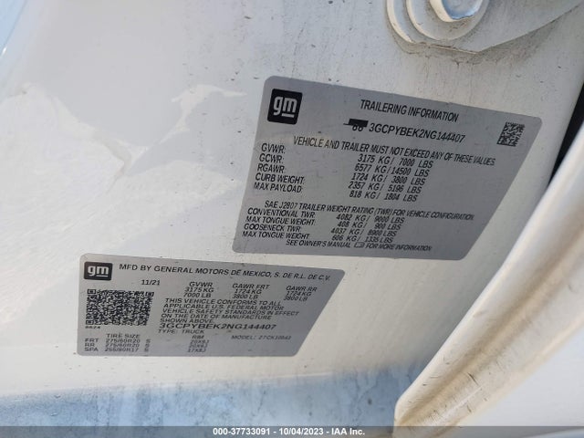 Chevrolet Silverado 1500 Ltd Custom 2022 3GCPYBEK2NG144407 Image 9