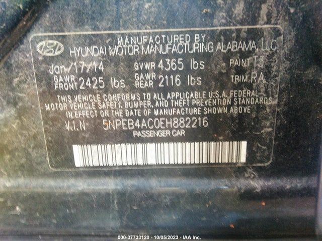 Hyundai SONATA GLS 2014 5NPEB4AC0EH882216 Image 9