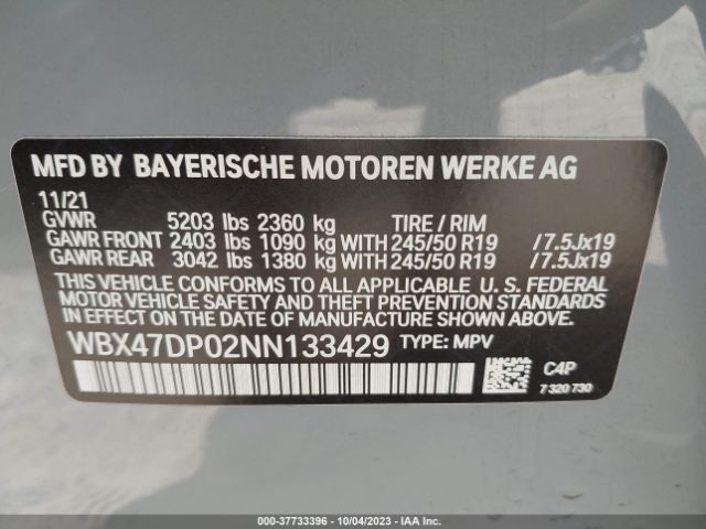 WBX47DP02NN133429 BMW X3 Sdrive30i