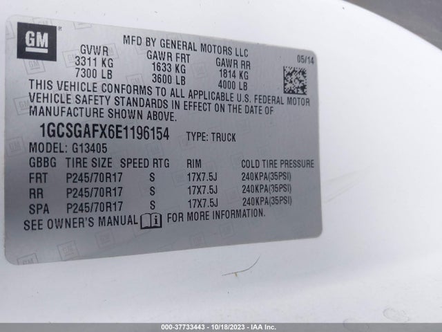 Chevrolet Express 1500 Work Van 2014 1GCSGAFX6E1196154 Image 9