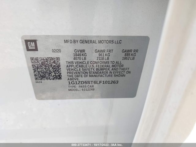 2020 CHEVROLET MALIBU 1G1ZD5ST6LF101263 Photo 8