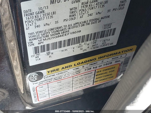 Ford Expedition Xl 2014 1FMJU1G56EEF15039 Image 9