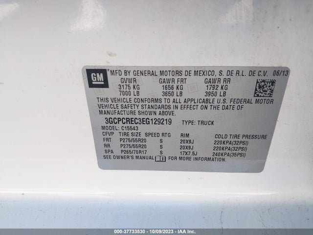 Chevrolet Silverado 1500 Lt 2014 3GCPCREC3EG129219 Image 9