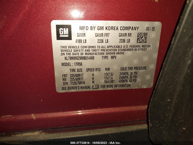 Chevrolet Trailblazer Ls 2021 KL79MMS29MB014469 Image 9