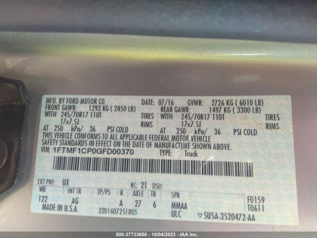 1FTMF1CP0GFD00370 Ford F-150 Xl