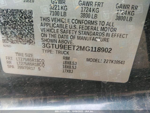 3GTU9EET2MG118902 GMC Sierra 1500 At4