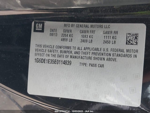 Cadillac CTS COUPE 2014 1G6DE1E35E0114839 Image 9