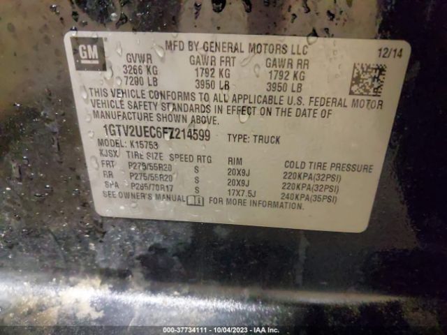 1GTV2UEC6FZ214599 GMC Sierra 1500 Sle