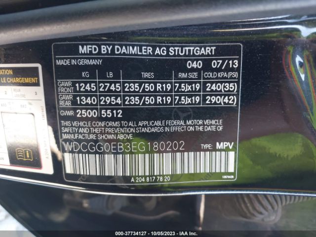 WDCGG0EB3EG180202 Mercedes-Benz Glk-class Glk 250 Bluetec