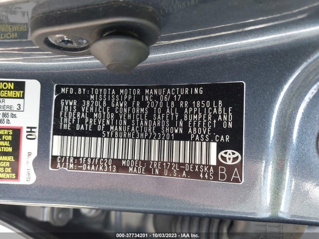 Toyota Corolla L/le/xle/se 2017 5YFBURHE3HP723201 Image 9