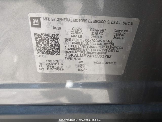 3GKALMEV4KL361782 GMC Terrain Sle
