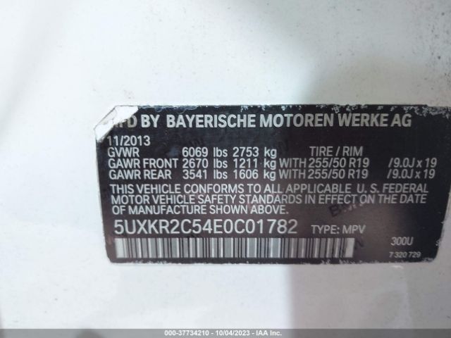5UXKR2C54E0C01782 BMW X5 Sdrive35i