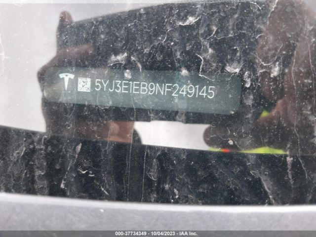 5YJ3E1EB9NF249145 Tesla Model 3 Long Range