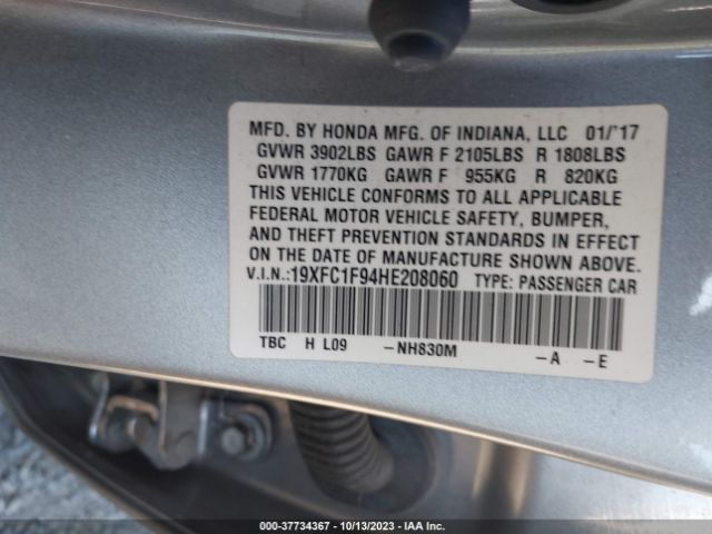 19XFC1F94HE208060 Honda Civic Sedan Touring