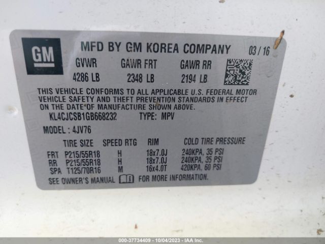 KL4CJCSB1GB668232 Buick Encore Leather