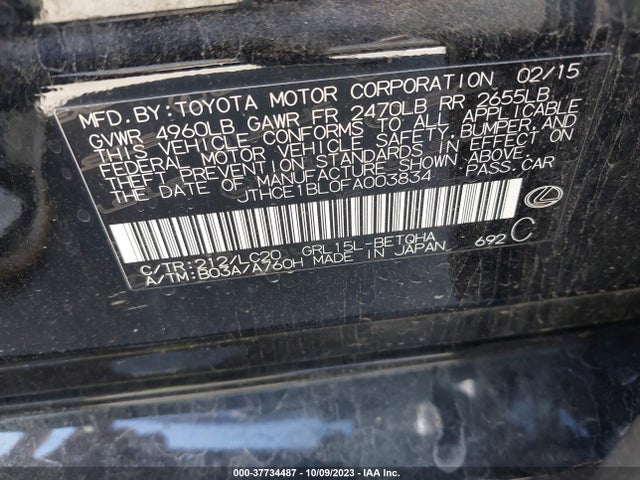 Lexus GS 350 2015 JTHCE1BL0FA003834 Image 9