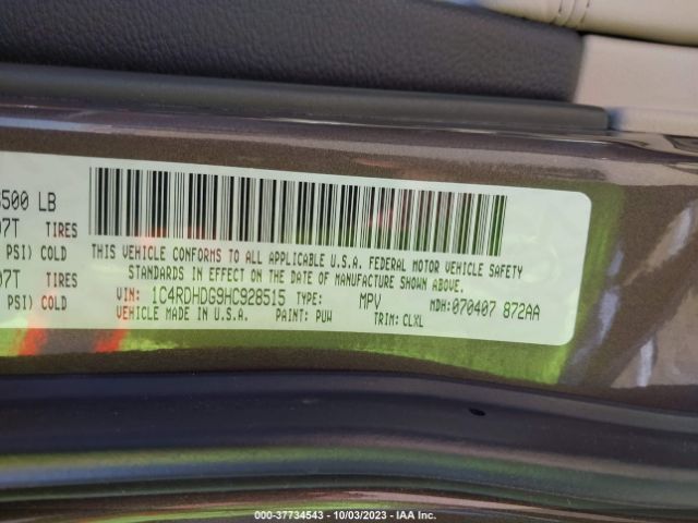 1C4RDHDG9HC928515 Dodge DURANGO GT