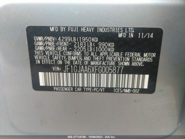 JF1GJAA6XFG005877 Subaru IMPREZA SEDAN