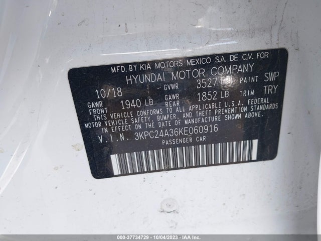 Hyundai ACCENT SE 2019 3KPC24A36KE060916 Image 9