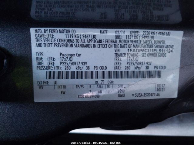 1FADP5CU1EL511124 Ford C-max Energi Sel