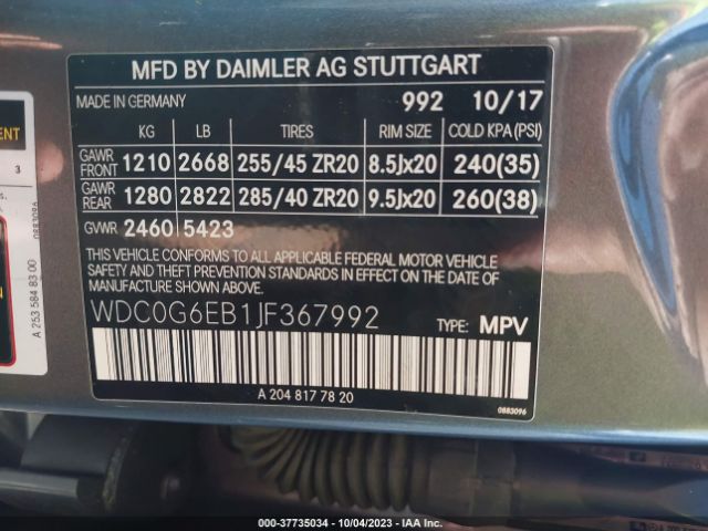 WDC0G6EB1JF367992 Mercedes-Benz Glc Amg Glc 43
