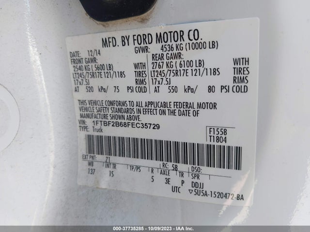 1FTBF2B68FEC35729 Ford Super Duty F-250 Srw Xlt/xl