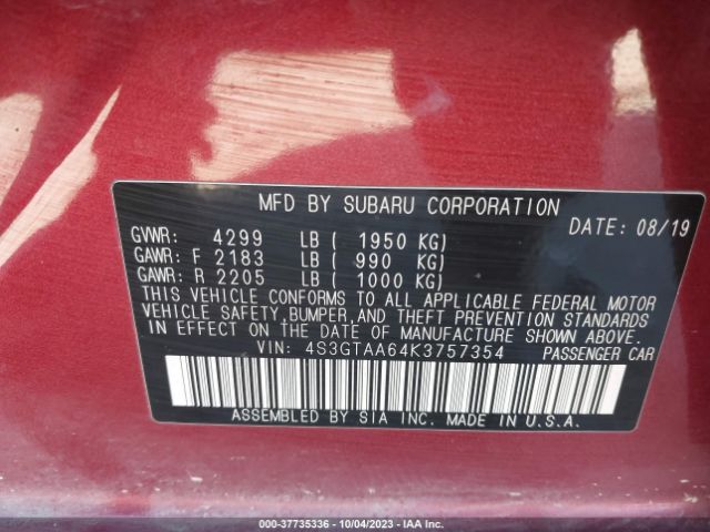 4S3GTAA64K3757354 Subaru Impreza
