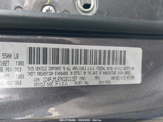 1C4PJMLB7KD211157 Jeep Cherokee Latitude Plus