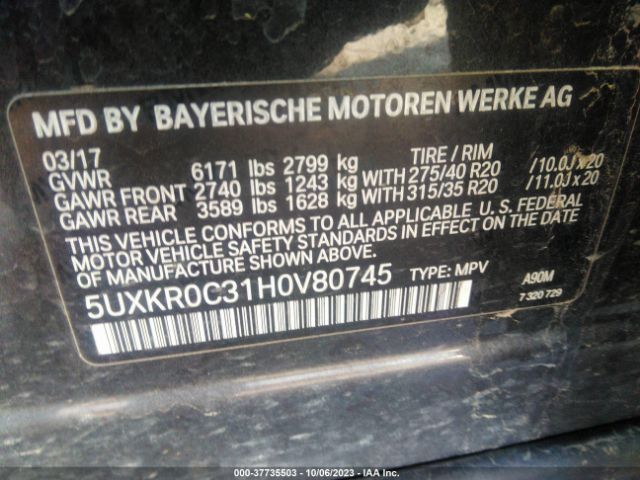 5UXKR0C31H0V80745 BMW X5 Xdrive35i
