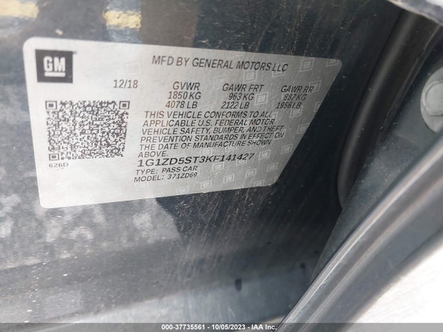 Chevrolet MALIBU LT 2019 1G1ZD5ST3KF141427 Image 9