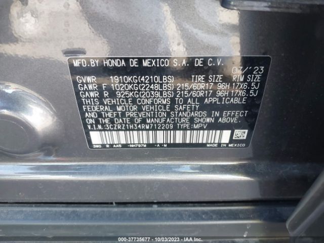 3CZRZ1H34RM712209 Honda HR-V LX