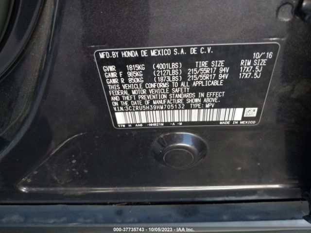 3CZRU5H39HM705132 Honda HR-V LX