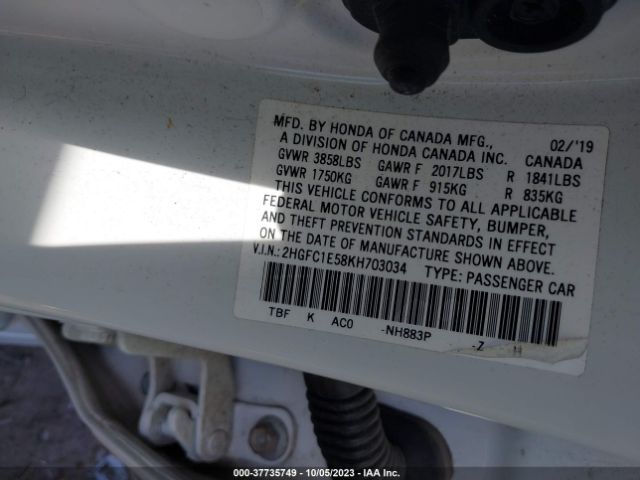 2HGFC1E58KH703034 Honda CIVIC SI SEDAN