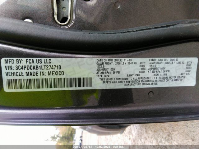 3C4PDCAB1LT274710 Dodge Journey Se Value
