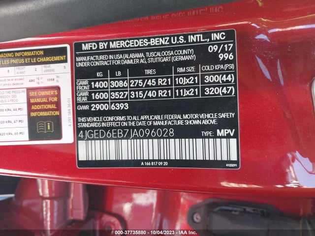 Mercedes-Benz Amg Gle 43 Coupe 2018 4JGED6EB7JA096028 Image 9