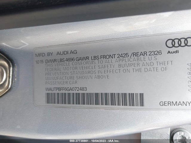 WAUTPBFF6GA072483 Audi A3 E-tron Premium Plus