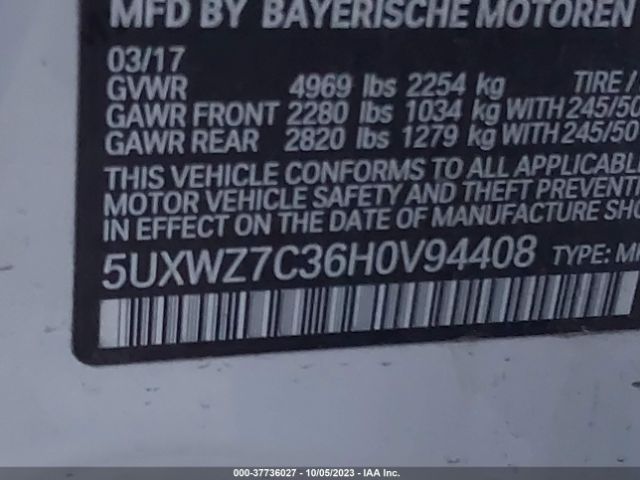 5UXWZ7C36H0V94408 BMW X3 Sdrive28i