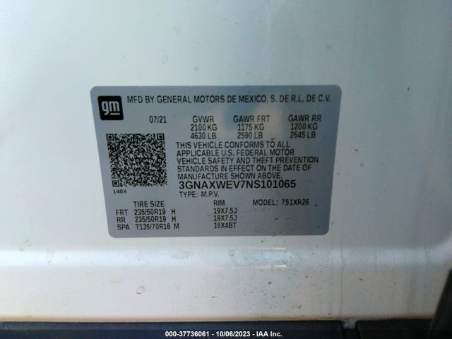 Chevrolet EQUINOX RS 2022 3GNAXWEV7NS101065 Image 9