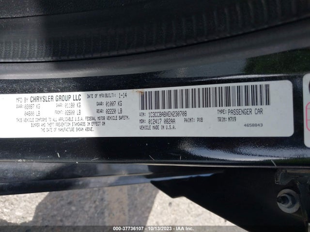 1C3CCBABXEN230708 Chrysler 200 LX
