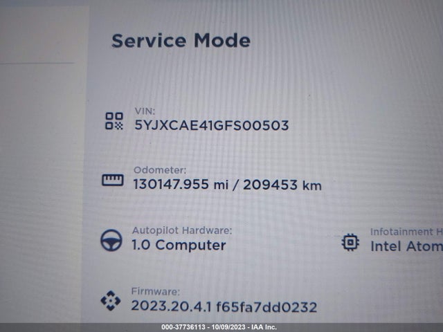 Продажа на аукционе авто 2016 Tesla Model X P90d/60d/p100d, vin: 5YJXCAE41GFS00503, номер лота: 37736113